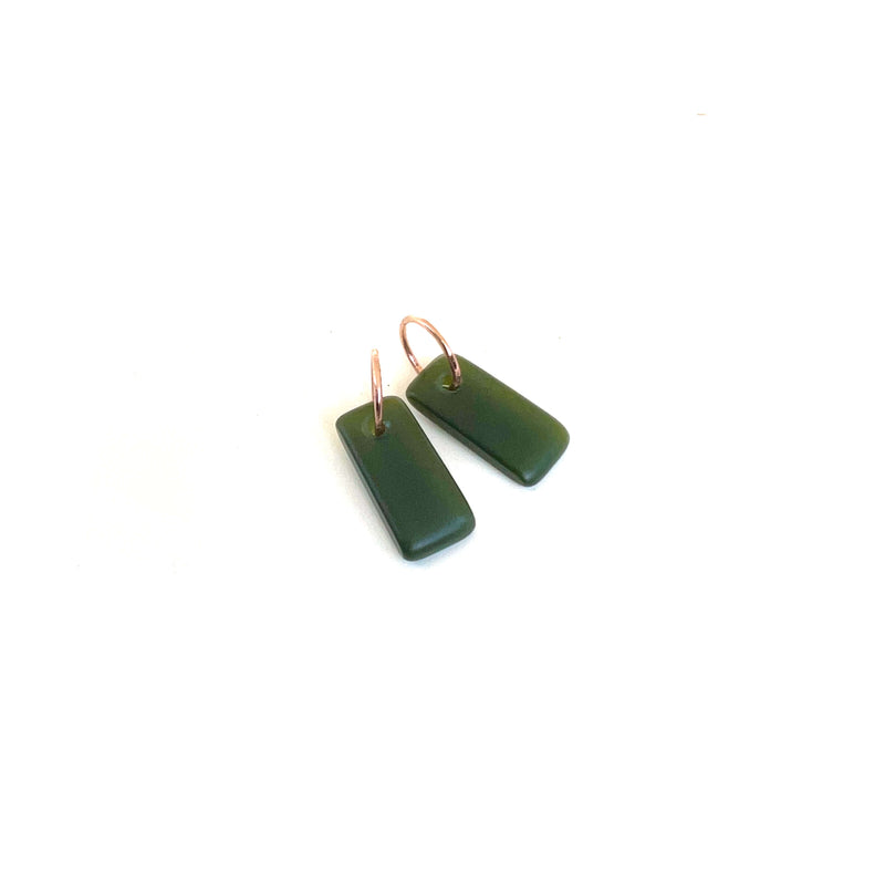 Pounamu & Rose Gold Toki Earrings