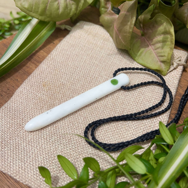 Quartz & Pounamu Droplet Pendant
