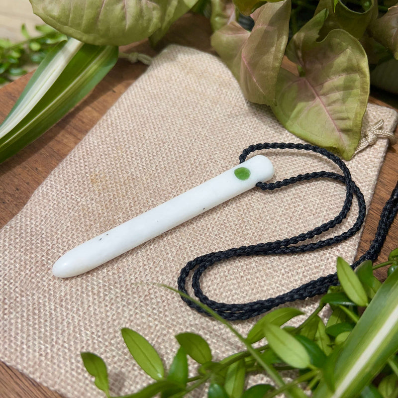 Quartz & Pounamu Droplet Pendant