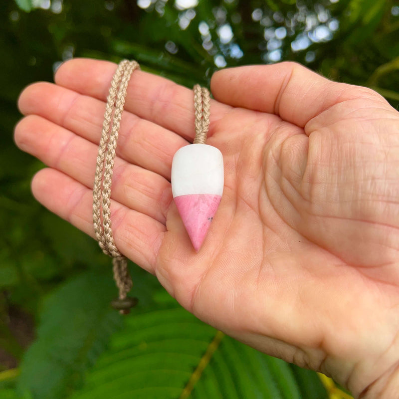 Quartz & Rhodonite Fusion Pendant