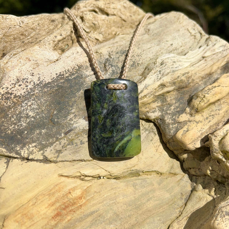 Pounamu (Serpentinite) Bound Pendant