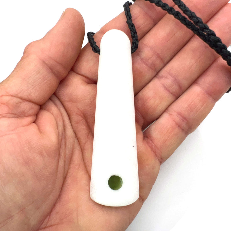 Quartz & Pounamu Droplet Pendant