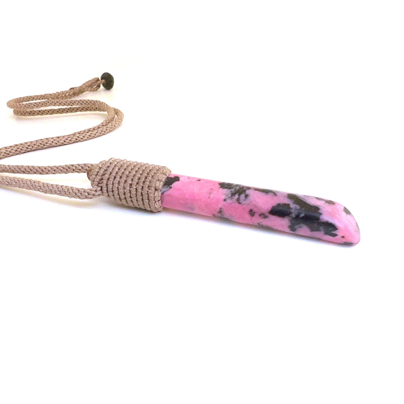 Rhodonite Bound Droplet Pendant