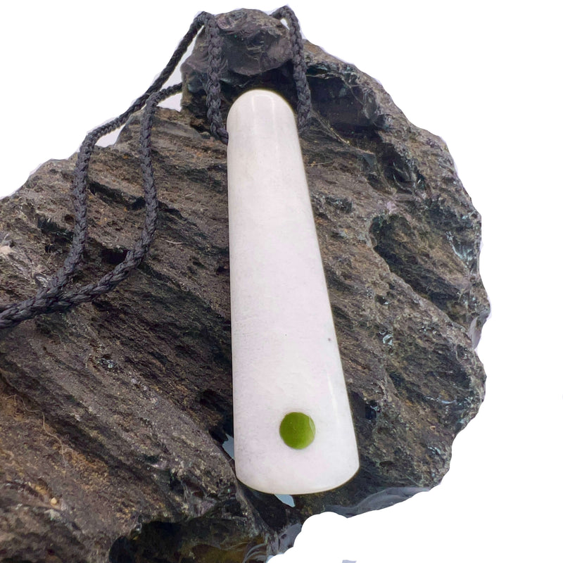 Quartz & Pounamu Droplet Pendant