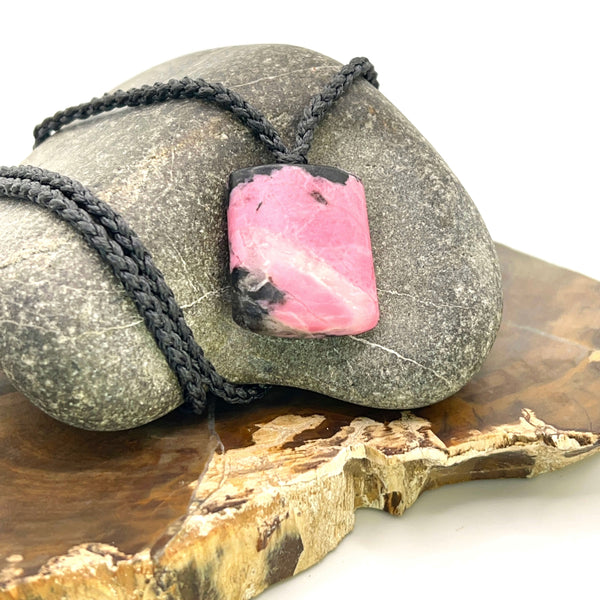 Rhodonite Droplet Pendant