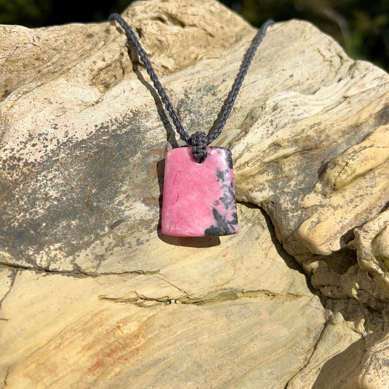 Rhodonite Droplet Pendant