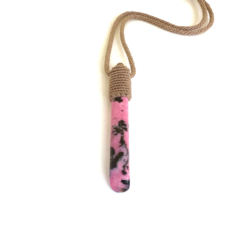 Rhodonite Bound Droplet Pendant