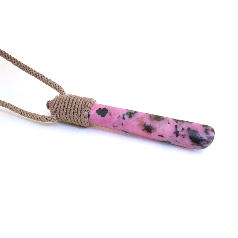 Rhodonite Bound Droplet Pendant