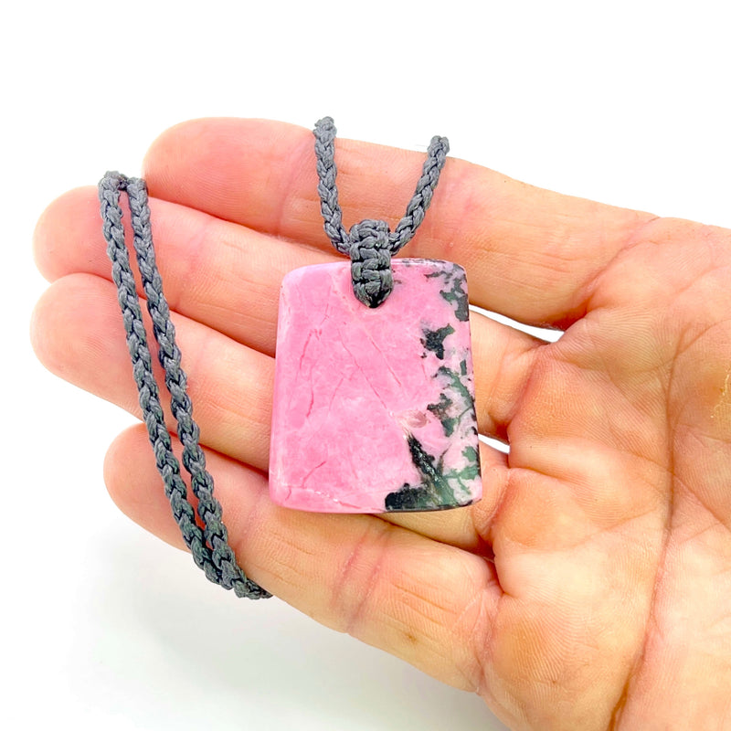 Rhodonite Droplet Pendant