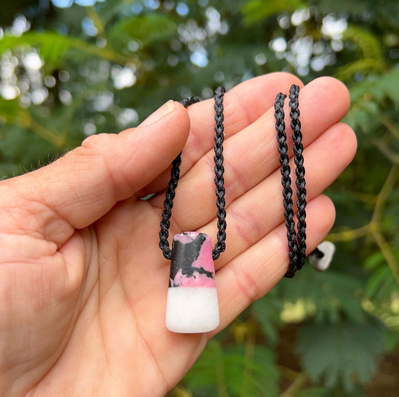 Rhodonite & Quartz Fusion Pendant