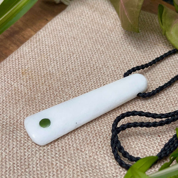 Quartz & Pounamu Droplet Pendant