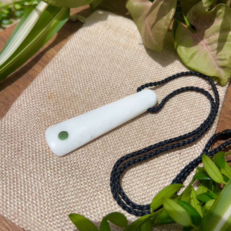 Quartz & Pounamu Droplet Pendant