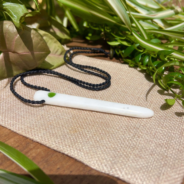 Quartz & Pounamu Droplet Pendant