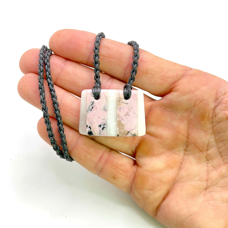 Rhodonite & Quartz Fusion Pendant