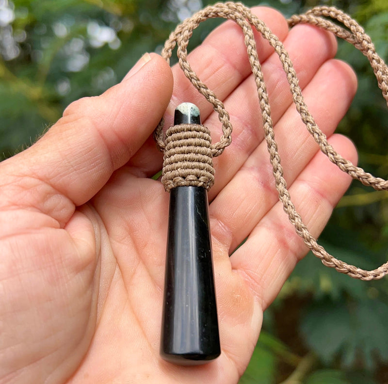 Pounamu (Serpentinite) Bound Pendant