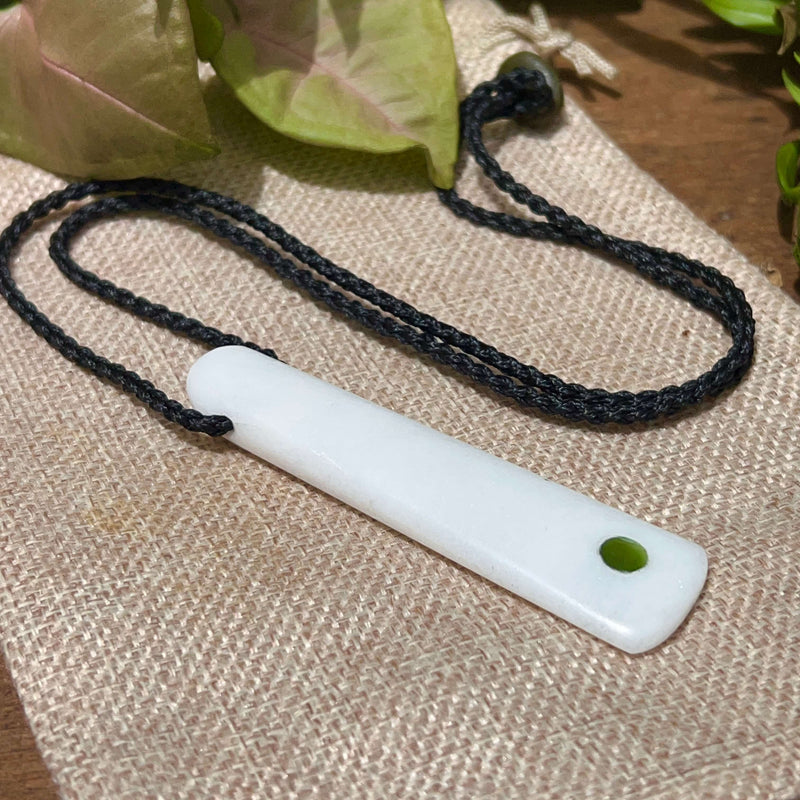 Quartz & Pounamu Droplet Pendant
