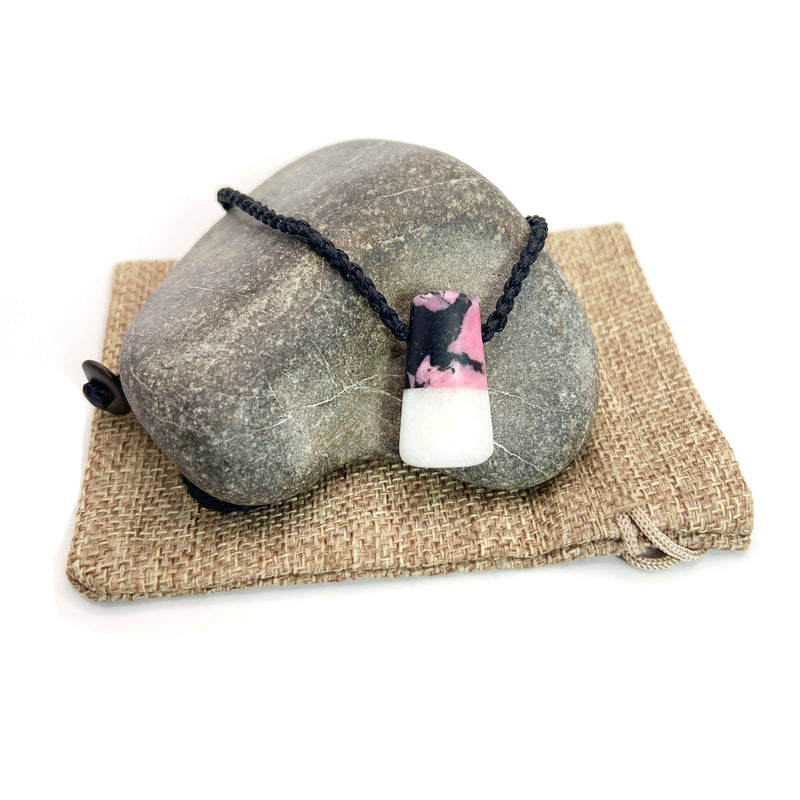 Rhodonite & Quartz Fusion Pendant