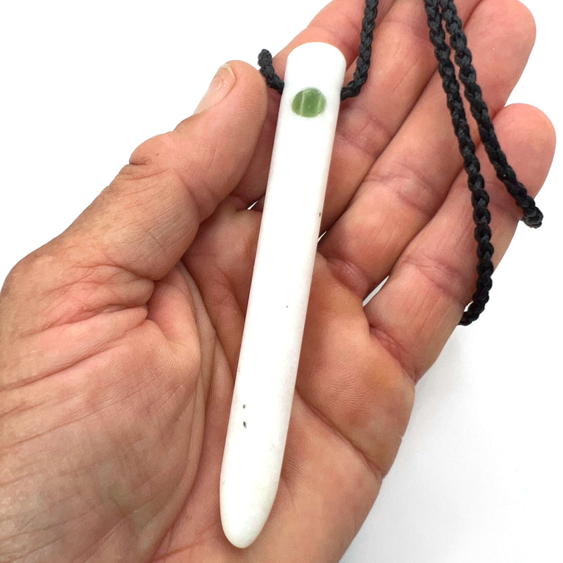 Quartz & Pounamu Droplet Pendant