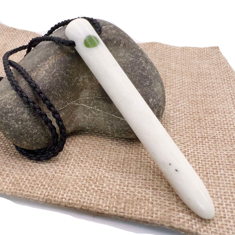 Quartz & Pounamu Droplet Pendant