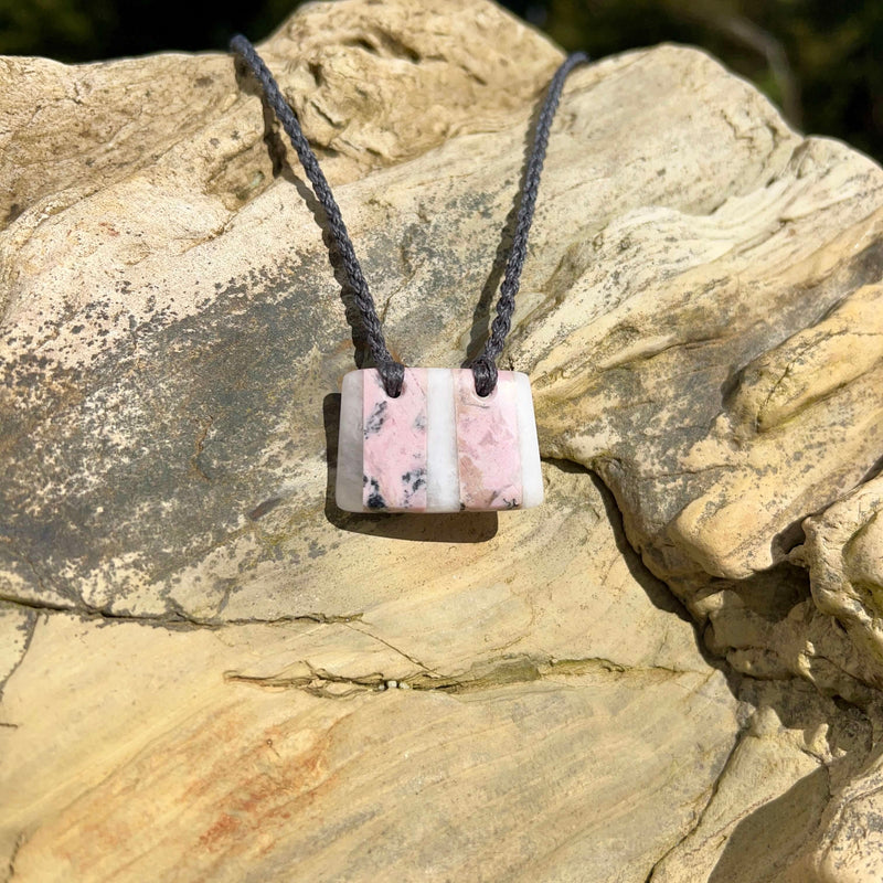 Rhodonite & Quartz Fusion Pendant