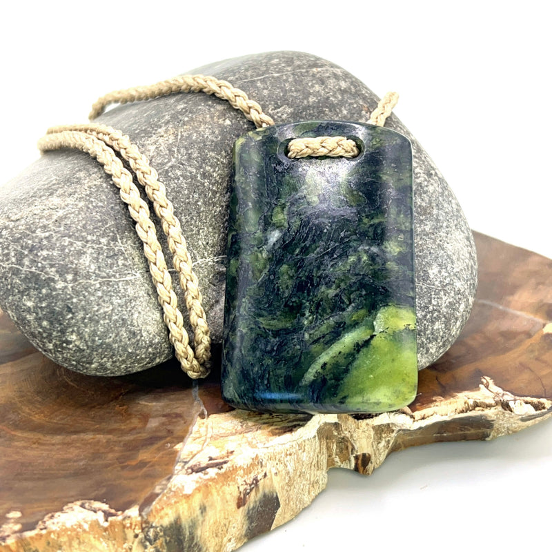 Pounamu (Serpentinite) Bound Pendant