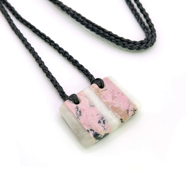 Rhodonite & Quartz Fusion Pendant