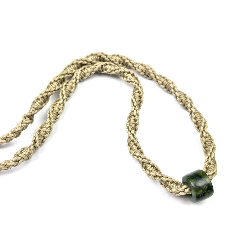 Pounamu (Serpentinite) GeoBraid Bead Necklace