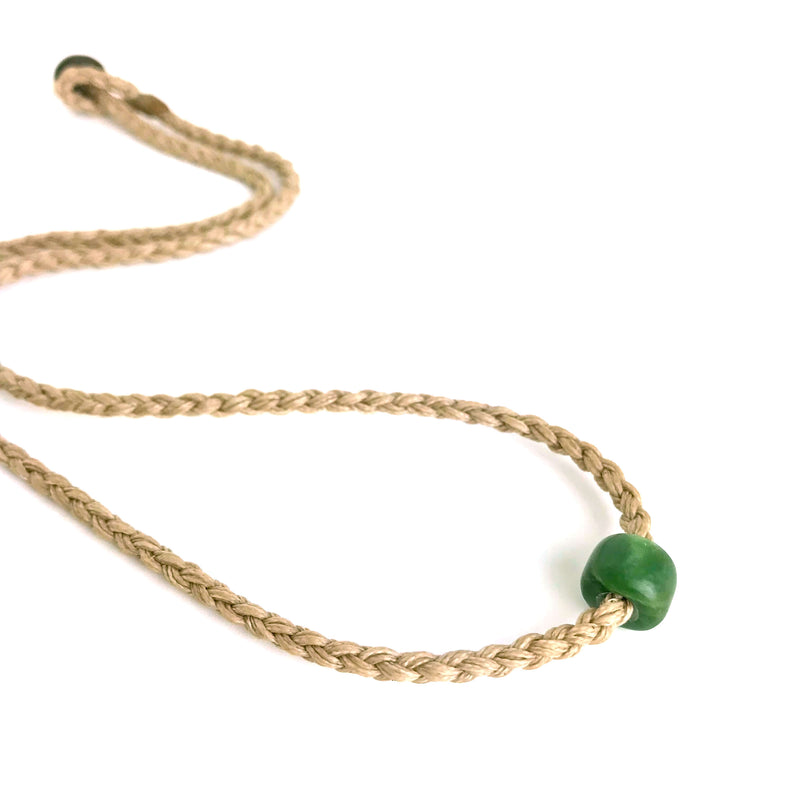 Vintage Dark Green Jade Bead Necklace | eBay