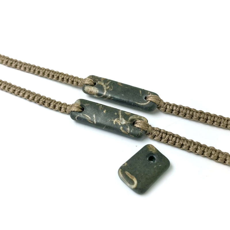 Fossilised Shell Bracelet & Muka Pito Tie Set