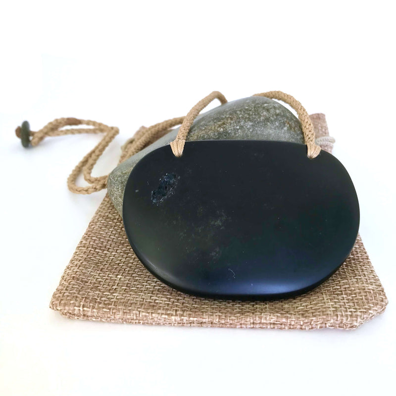 Obsidian GeoBraid Breastplate Pendant